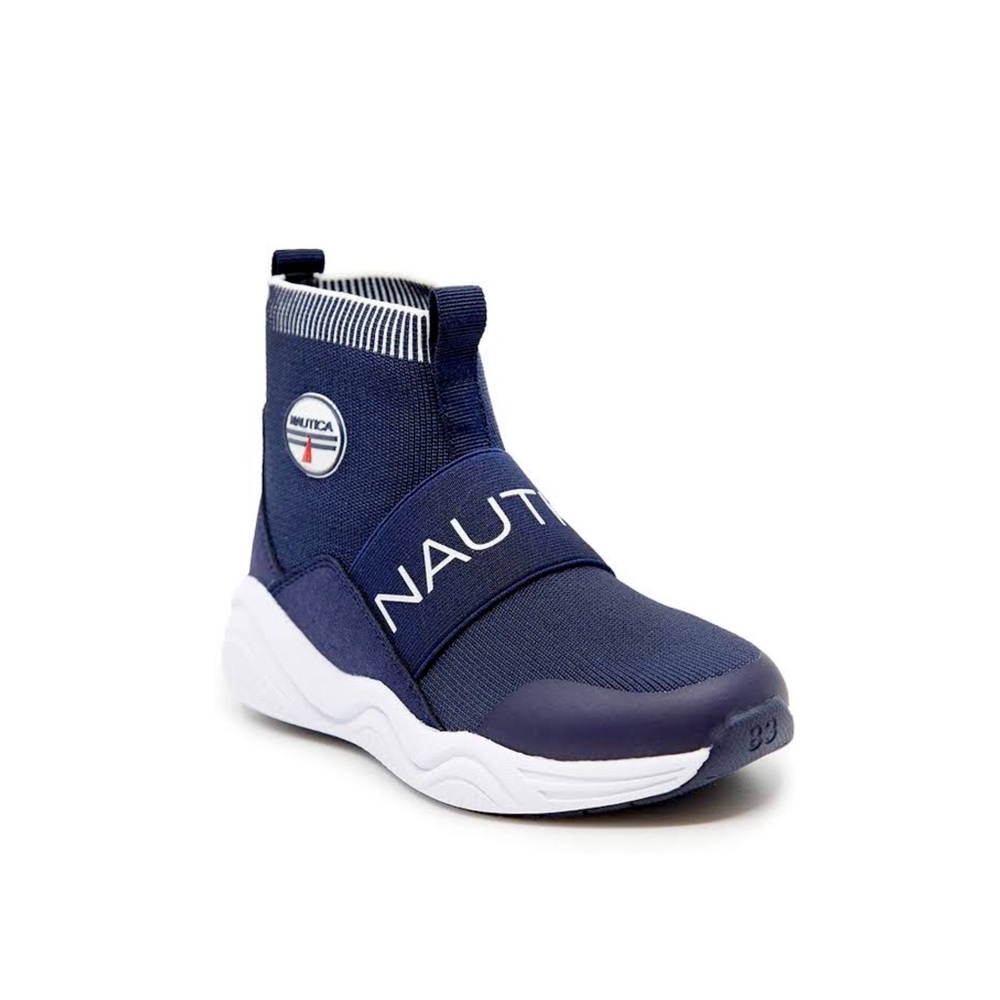 Nautica Kids Silas High-Top Sock Slip-On Sneaker-Size 5- NEW